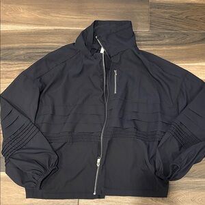 Women's Free People Movement  Black Zip-Up Lightweight Jacket OS